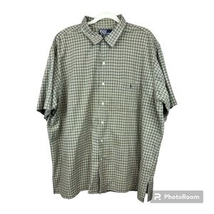 VTG Polo Ralph Lauren Adams Shirt XXL Button Collared Short Sleeve Plaid Green